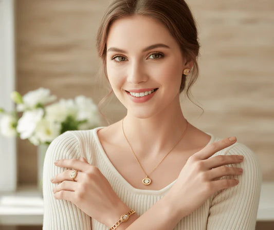 Classic CD Emblem Gold Jewelry Set