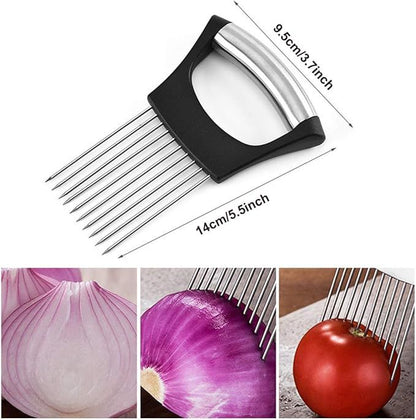 Onion Holder Slicer Vegetable tools Tomato Cutter Stainless Steel Kitchen Gadget