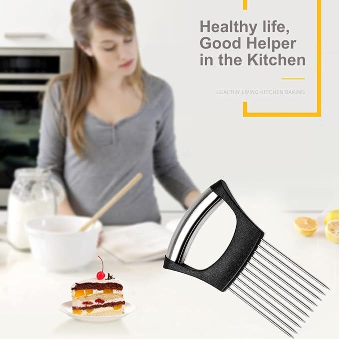 Onion Holder Slicer Vegetable tools Tomato Cutter Stainless Steel Kitchen Gadget